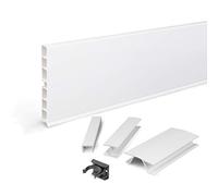 DQ-PP Zócalo de 3m - Zócalo de revestimiento - 150mm - Blanco brillante - Plástico - Zócalo - Perfil de zócalo - Zócalo de cocina - Barra de zócalo de cocina para cocina empotrada