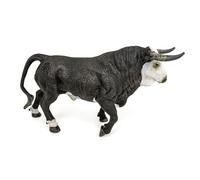 DQB DeQUBE - Figura Toro Bravo Cara Blanca trotando - Figura Coleccionable Hecha a Escala y Pintada a Mano - Colección Toro Bravo Deqube- Tamaño 15X8X4cm (90110011)