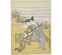 DQCJIYIGL Carteles e Impresos Arte Della Tela Amanti che interpretano lo stesso Shamisen di Mitate imperatore Xuanzong di un famoso artista para la Decoración del Hogar del Dormitorio 60x90cm