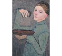 DQCJIYIGL Carteles e Impresos Arte Della Tela Autoritratto Mezza figura a sinistra una ciotola e un bicchiere di Paula Modersohn Becker para la Decoración del Hogar del Dormitorio 60x90cm