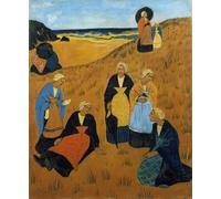 DQCJIYIGL Carteles e Impresos Arte Della Tela Giovani donne bretoni che indossano scialli o le ragazze di Douarnenez di Paul Sérusier para la Decoración del Hogar del Dormitorio 60x90cm