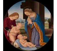 DQCJIYIGL Carteles e Impresos Arte Della Tela Lady adorante il Bambino con il Bambino San Govannis Battista e un angelo di Lorenzo Di Credi para la Decoración del Hogar del Dormitorio 60x90cm