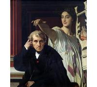 DQCJIYIGL Carteles e Impresos Arte Della Tela Ritratto del compositore italiano Cherubini e la musa della poesia lirica di Jean Auguste Ingres para la Decoración del Hogar del Dormitorio 60x90cm