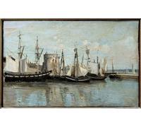 DQCJIYIGL Carteles e Impresos Arte Della Tela Vista di La Rochelle Ingresso al porto delle acque reflue in di Jean Baptiste Camille Corot para la Decoración del Hogar del Dormitorio 60x90cm