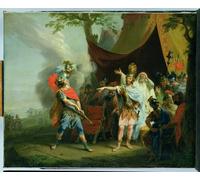 DQCJIYIGL Famoso Cartel del Lienzo Artísticas de Lona Achille ha una disputa con Agamennone di Johann Heinrich Wilhelm Tischbein para la Decoración del Hogar de la Oficina 60x90cm