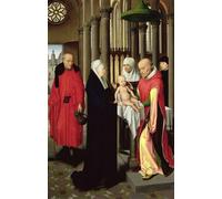 DQCJIYIGL Famoso Cartel del Lienzo Artísticas de Lona Ala destra raffigurante la presentazione al tempio di Hans Memling para la Decoración del Hogar de la Oficina 60x90cm