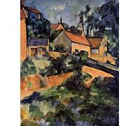 DQCJIYIGL Famoso Cartel del Lienzo Artísticas de Lona curva stradale a Montgeroult di Paul Cézanne para la Decoración del Hogar de la Oficina 60x90cm