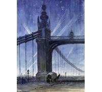 DQCJIYIGL Famoso Cartel del Lienzo Artísticas de Lona Faretti in tempo di guerra dal Chelsea Bridge diMaud Fanner para la Decoración del Hogar de la Oficina 60x90cm