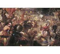 DQCJIYIGL Famoso Cartel del Lienzo Artísticas de Lona Francesco Ii Gonzaga Fighting in the Battle by Jacopo Robusti Tintoretto para la Decoración del Hogar de la Oficina 60x90cm