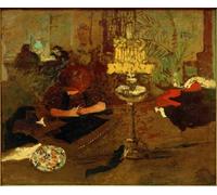 DQCJIYIGL Famoso Cartel del Lienzo Artísticas de Lona Giovane donna con lampada Figura accanto alla lampada di Pierre Bonnard para la Decoración del Hogar de la Oficina 60x90cm