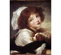 DQCJIYIGL Famoso Cartel del Lienzo Artísticas de Lona Giovane ragazza con cagnolino Dipinto di Jean Baptiste Greuze para la Decoración del Hogar de la Oficina 60x90cm