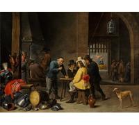 DQCJIYIGL Famoso Cartel del Lienzo Artísticas de Lona Guardroom con la liberazione di San Pietro di David Teniers il Giovane para la Decoración del Hogar de la Oficina 60x90cm