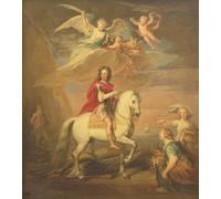 DQCJIYIGL Famoso Cartel del Lienzo Artísticas de Lona Guglielmo III su un caricatore grigio osservato da Godfrey Kneller para la Decoración del Hogar de la Oficina 60x90cm