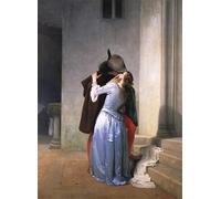 DQCJIYIGL Famoso Cartel del Lienzo Artísticas de Lona il Bacio di Francesco Hayez para la Decoración del Hogar de la Oficina 60x90cm