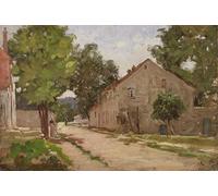 DQCJIYIGL Famoso Cartel del Lienzo Artísticas de Lona Itinerario di Port marly di Camille Jacob Pissarro para la Decoración del Hogar de la Oficina 60x90cm