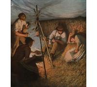 DQCJIYIGL Famoso Cartel del Lienzo Artísticas de Lona la cena dei mietitori di Henry Herbert La Thangue para la Decoración del Hogar de la Oficina 60x90cm