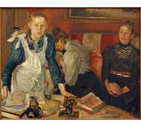 DQCJIYIGL Famoso Cartel del Lienzo Artísticas de Lona La Lección de Fritz Von Uhde para la Decoración del Hogar de la Oficina 60x90cm