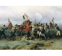 DQCJIYIGL Famoso Cartel del Lienzo Artísticas de Lona l'exploit del reggimento a cavallo nella battaglia di Austerlitz di Bogdan Willewalde para la Decoración del Hogar de la Oficina 60x90cm