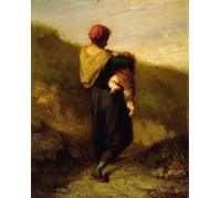 DQCJIYIGL Famoso Cartel del Lienzo Artísticas de Lona Madre e figlio di Jean Francois Millets para la Decoración del Hogar de la Oficina 60x90cm