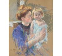 DQCJIYIGL Famoso Cartel del Lienzo Artísticas de Lona Madre in porpora con in braccio il bambino di Mary Cassatt para la Decoración del Hogar de la Oficina 60x90cm