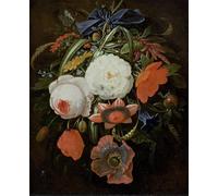 DQCJIYIGL Famoso Cartel del Lienzo Artísticas de Lona Natura morta di fiori pendenti di Abraham Mignon para la Decoración del Hogar de la Oficina 60x90cm
