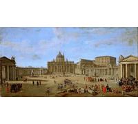 DQCJIYIGL Famoso Cartel del Lienzo Artísticas de Lona Piazza San Pietro di Gaspar Van Wittel para la Decoración del Hogar de la Oficina 60x90cm