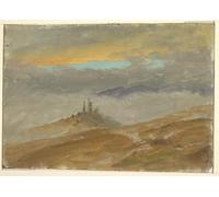 DQCJIYIGL Famoso Cartel del Lienzo Artísticas de Lona Studio delle nuvole sopra il paesaggio invernale di Frederic Edwin Church para la Decoración del Hogar de la Oficina 60x90cm