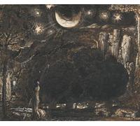 DQCJIYIGL Famoso Cartel del Lienzo Artísticas de Lona un pastore e il suo gregge sotto la luna e le stelle del famoso pittore para la Decoración del Hogar de la Oficina 60x90cm