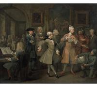 DQCJIYIGL Famoso Impresión Póster Imagen Hermoso Paisaje a Rake's Progress II the Rake's Levee di William Hogarth para Decoración de Paredes 60x90cm