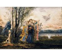DQCJIYIGL Famoso Impresión Póster Imagen Hermoso Paisaje Amore e le Muse di Gustave Moreau para Decoración de Paredes 60x90cm