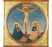 DQCJIYIGL Famoso Impresión Póster Imagen Hermoso Paisaje Cristo tra la Vergine e San Govannis o la piccola crocifissione del Beato Angelico para Decoración de Paredes 60x90cm