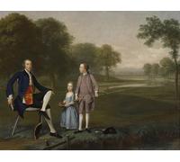 DQCJIYIGL Famoso Impresión Póster Imagen Hermoso Paisaje di Tackley con suo nipote e sua nipote John e Susanna Weyland di Arthur Devis para Decoración de Paredes 60x90cm