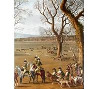 DQCJIYIGL Famoso Impresión Póster Imagen Hermoso Paisaje Ferdinando Iv a caccia di cinghiali nella tenuta di Cassano di Jacob Hackert para Decoración de Paredes 60x90cm