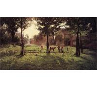 DQCJIYIGL Famoso Impresión Póster Imagen Hermoso Paisaje Giorni d'estate a Vernon di Theodore Clement Steele para Decoración de Paredes 60x90cm