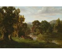 DQCJIYIGL Famoso Impresión Póster Imagen Hermoso Paisaje il Vecchio Mulino di George Inness para Decoración de Paredes 60x90cm