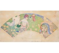 DQCJIYIGL Famoso Impresión Póster Imagen Hermoso Paisaje in giardino di Maurice Denis para Decoración de Paredes 60x90cm