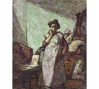 DQCJIYIGL Famoso Impresión Póster Imagen Hermoso Paisaje Interno con la signora Mounter in un dicembre generale di Harold Gilman para Decoración de Paredes 60x90cm
