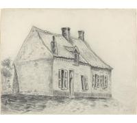 DQCJIYIGL Famoso Impresión Póster Imagen Hermoso Paisaje la Casa Magrot Cuesmes di Vincent Van Gogh para Decoración de Paredes 60x90cm