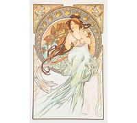 DQCJIYIGL Famoso Impresión Póster Imagen Hermoso Paisaje le Arti Musica di Alphonse Maria Mucha para Decoración de Paredes 60x90cm