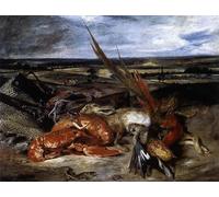 DQCJIYIGL Famoso Impresión Póster Imagen Hermoso Paisaje Natura morta con aragosta di Ferdinandeugene Delacroix para Decoración de Paredes 60x90cm