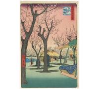 DQCJIYIGL Famoso Impresión Póster Imagen Hermoso Paisaje Plum Garden Kamata Dalla serie Cento vedute di Edo Hiroshige para Decoración de Paredes 60x90cm