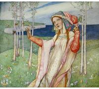 DQCJIYIGL Famoso Impresión Póster Imagen Hermoso Paisaje Primavera di Edward Reginald Frampton para Decoración de Paredes 60x90cm