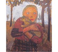 DQCJIYIGL Famoso Impresión Póster Imagen Hermoso Paisaje Ragazza con coniglio di Paula Modersohn Becker para Decoración de Paredes 60x90cm
