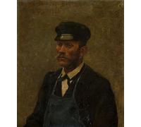 DQCJIYIGL Famoso Impresión Póster Imagen Hermoso Paisaje Ritratto di uomo che indossa un berretto di Virginie Demont breton para Decoración de Paredes 60x90cm