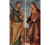 DQCJIYIGL Famoso Impresión Póster Imagen Hermoso Paisaje Santa Caterina d'Alessandria e Santa Veneranda di Vittore Carpaccio para Decoración de Paredes 60x90cm