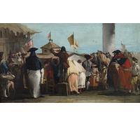 DQCJIYIGL Famoso Impresión Póster Imagen Hermoso Paisaje Scoreggia di Domenico Tiepolo para Decoración de Paredes 60x90cm