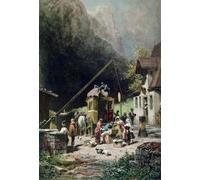 DQCJIYIGL Famoso Impresión Póster Imagen Hermoso Paisaje Solo i pensieri sono esenti da dazio di Carl Spitzweg para Decoración de Paredes 60x90cm