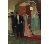 DQCJIYIGL Famoso Impresión Póster Imagen Hermoso Paisaje Soutie De La Loge De Opera di Jean Béraud para Decoración de Paredes 60x90cm