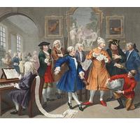 DQCJIYIGL Famoso Impresión Póster Imagen Hermoso Paisaje The Rake's Levee Plate II From a Rake's Progress di William Hogarth para Decoración de Paredes 60x90cm