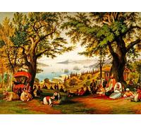 DQCJIYIGL Famoso Impresión Póster Imagen Hermoso Paisaje un raduno sopra il corno d'oro di Hubert Sattler para Decoración de Paredes 60x90cm